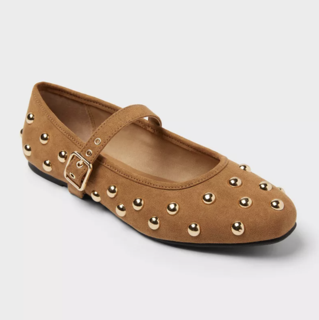 studded mary jane flats